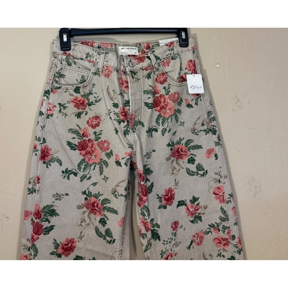 We The Free Jeans Women 27 Deep Trance Boyfriend Wallpaper Floral Boho NEW - Picture 3 of 10